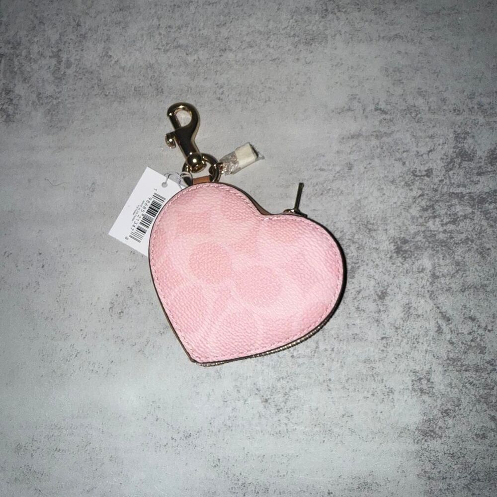 Coach powder pink heart coin purse